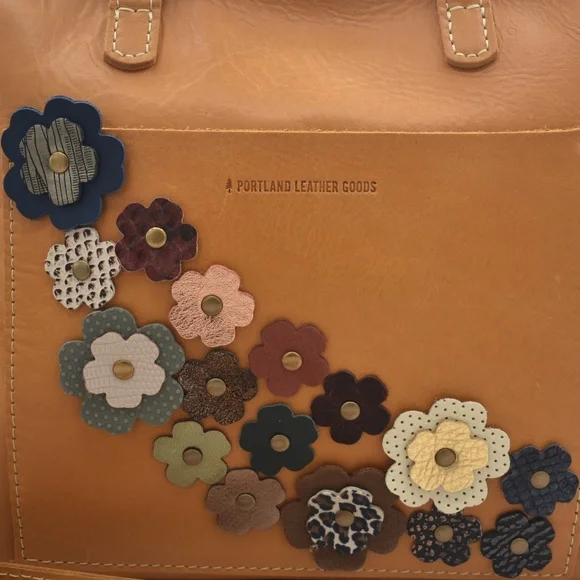 Portland Leather Customized Sunflower Medium Crossbody Tote NWOT - Picture 4 of 13